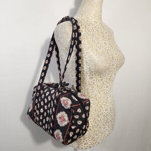 Vera Bradley Classic Black White Red Paisley Medallion Hobo Bag  (Retired 2006)